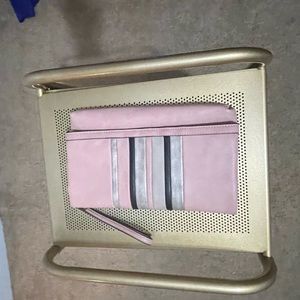 Pink black silver clutch